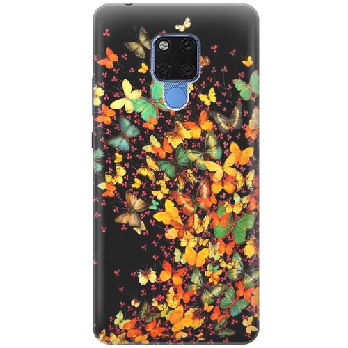фото Re:paчехол - накладка artcolor для huawei mate 20 x с принтом "взрыв бабочек"