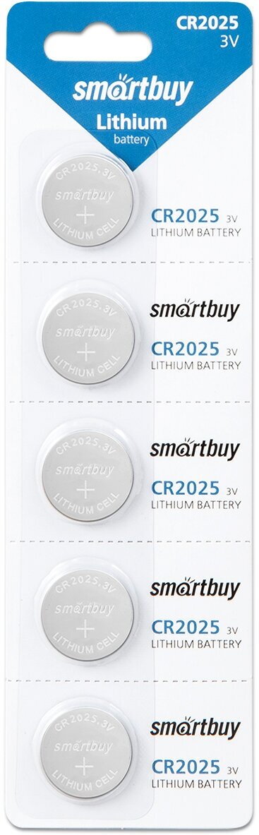 Батарейка CR2025 3V SmartBuy blister 5 шт.