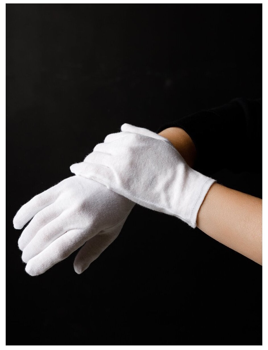Перчатки хлопковые Safe-Store, белые, размер XL (3 пар в уп.) - фотография № 6