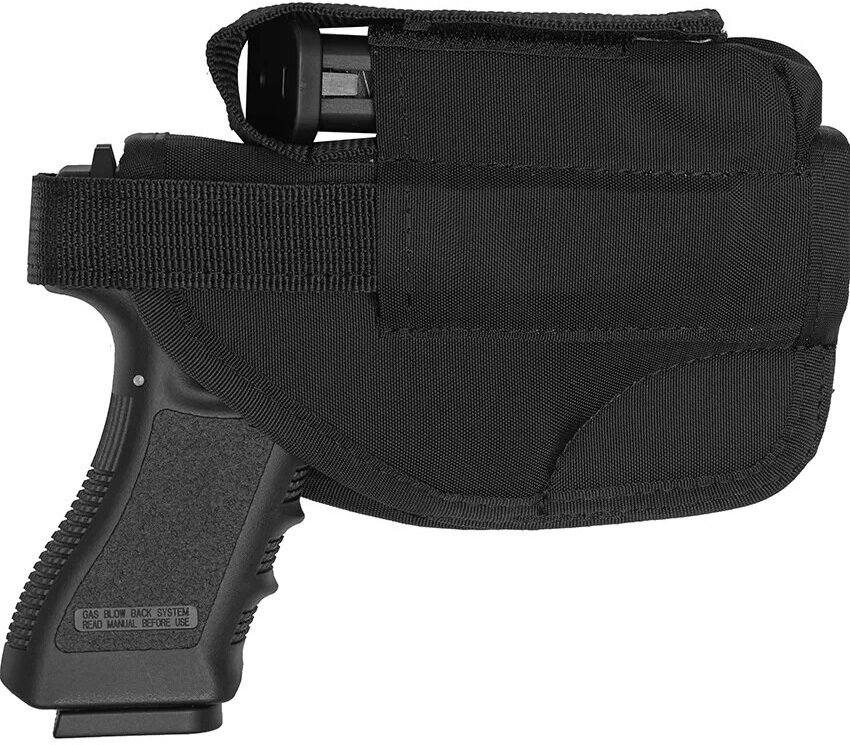 Кобура открытая с карманом под запасной магазин для ПЯ, Glock (VG-13-02) Черный Кордон 500 D