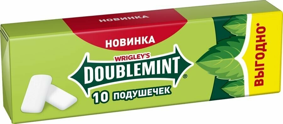 Жевательная резинка WRIGLEY'S Doublemint со вкусом мяты и ментола, без сахара, 13,6г - фотография № 4