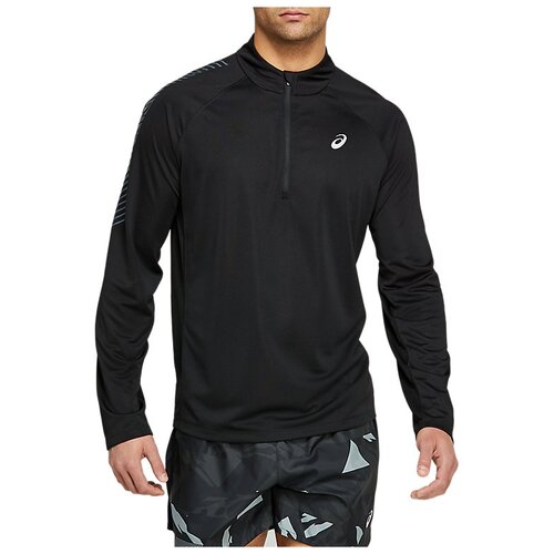 фото Лонгслив asics icon ls 1/2 zip размер xl, performance black/carrier grey