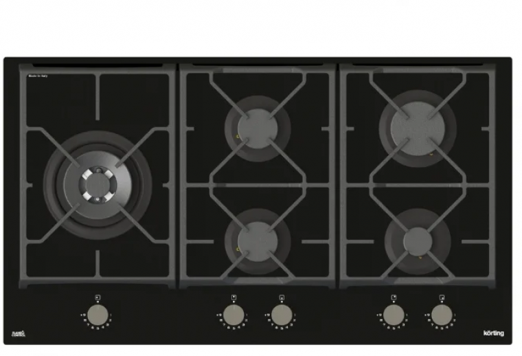 Газовая варочная панель Korting HGG 9987 CTN FLC, черный
