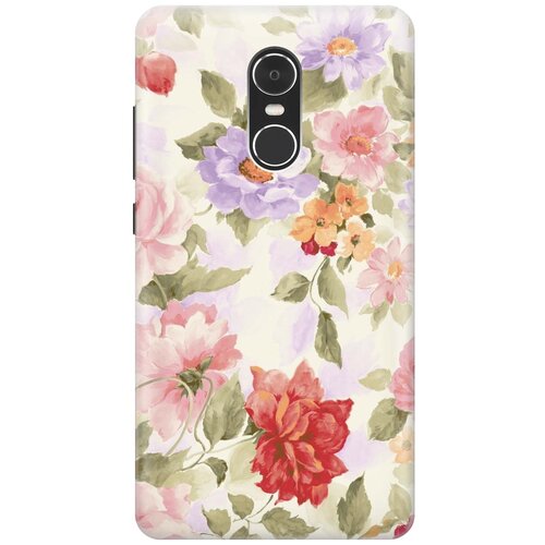 фото Cиликоновый чехол на xiaomi redmi note 4 / сяоми редми ноут 4 с принтом "нежные цветы" gosso