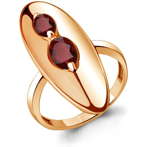 фото Кольцо diamant online, серебро, 925 проба, золочение, гранат, размер 17.5