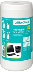 Салфетки чистящие влажные OfficeClean, универсальные, в тубе, 100шт.