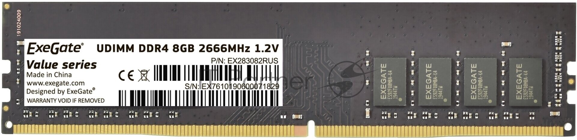 Оперативная память EXEGATE DDR4 8Gb 2666MHz pc-21300 Value (EX283082RUS) - фотография № 4