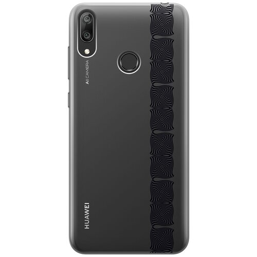 фото Чехол - накладка transparent 3d для huawei y7 (2019) с принтом "illusions (line)" re:pa
