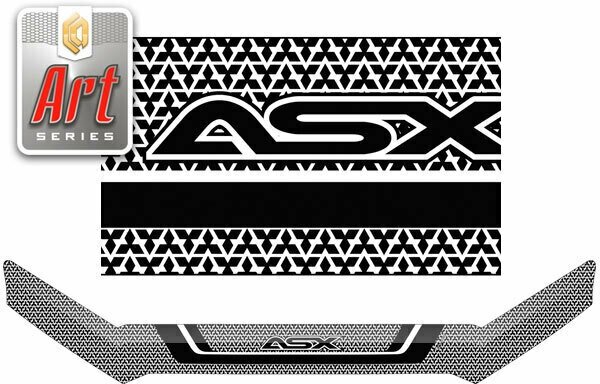 Дефлектор капота для Mitsubishi ASX 2010-н. в. Серия Art черная