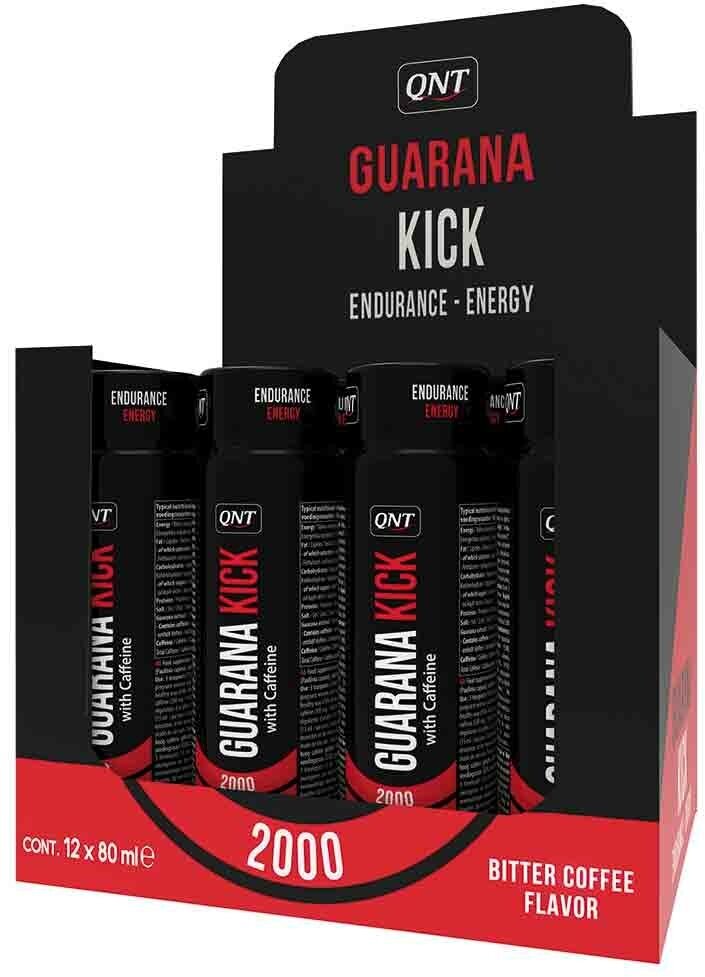 Энергетик Qnt Guarana Kick 2000 Гуарана Кик 2000 со вкусом горький кофе 12шт*80 мл