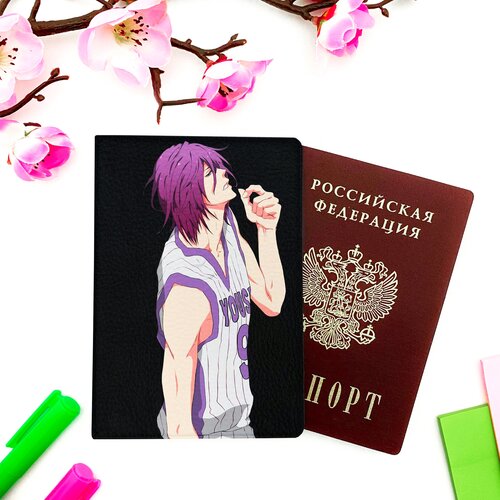 Обложка для паспорта Nezuko, белый, фиолетовый