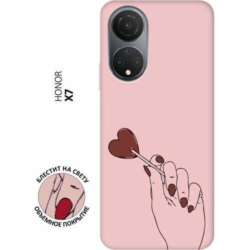 Силиконовый чехол на Honor X7, Хонор Х7 Silky Touch Premium с принтом Heartbreaker розовый силиконовый чехол на honor x7 хонор х7 silky touch premium с принтом freelance желтый