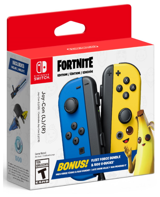 Геймпад Nintendo Joy-Con controllers Duo издание Fortnite, синий/желтый