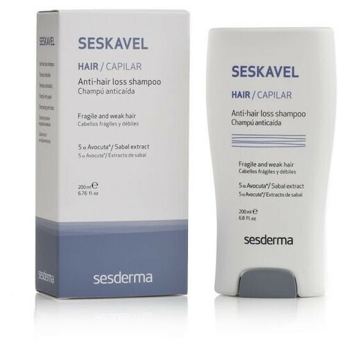 SesDerma шампунь Seskavel Anti-hair loss против выпадения волос, 200 мл шампунь против выпадения волос 200 мл ампулы 12 х 8 мл sesderma seskavel