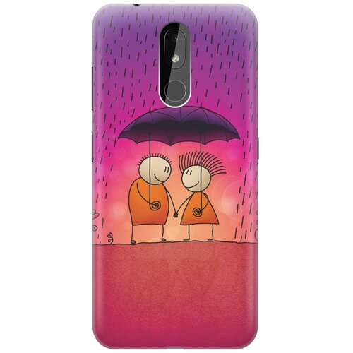 фото Re:paчехол - накладка artcolor для nokia 3.2 (2019) с принтом "парочка под дождем"