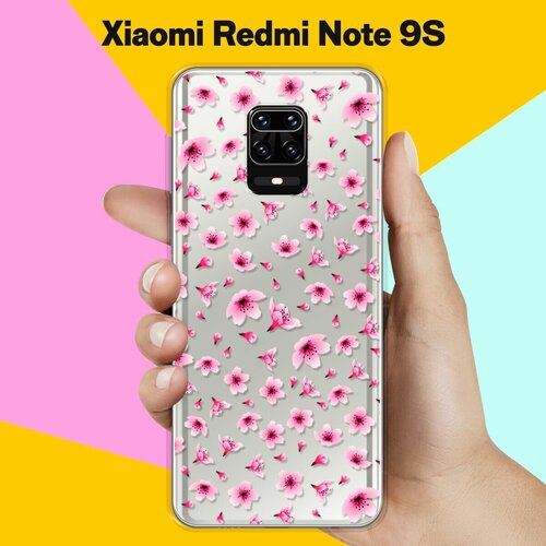 Силиконовый чехол Цветы розовые на Xiaomi Redmi Note 9S силиконовый чехол розовые цветы на xiaomi redmi note 8t