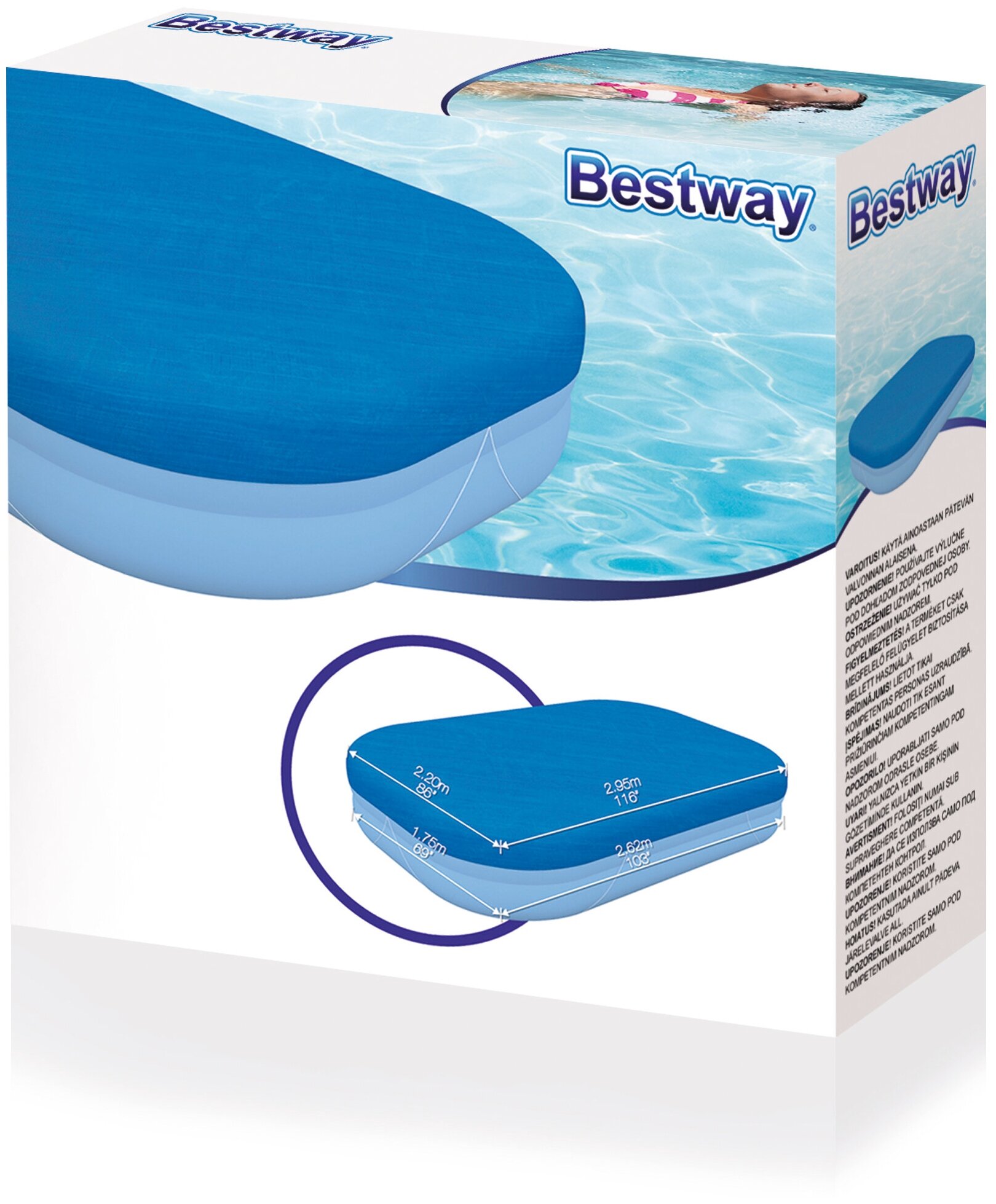 Bestway Тент для прямоугольных надувных бассейнов 262*174 см 58319