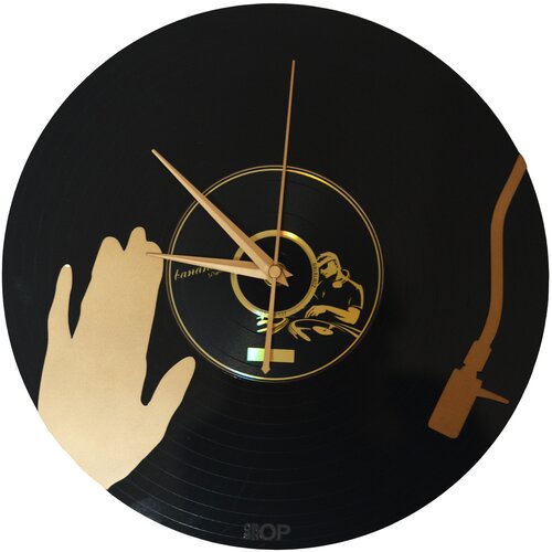 фото Настенные часы из виниловой пластинки, диджей, blonder home clock-14