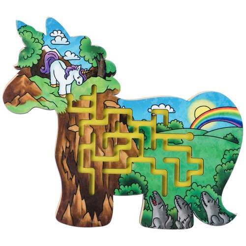 0058 Лабиринт деревянный с шариком Единорог Большой слон игрушки для малышей лабиринт деревянный морское путешествие