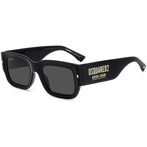 Солнцезащитные очки DSQUARED2, прямоугольные, оправа: пластик, черный