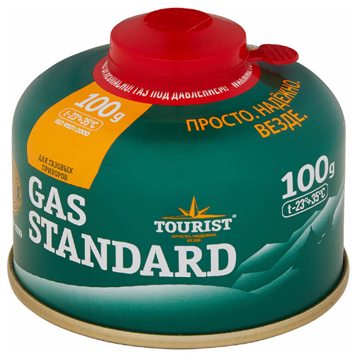 Баллон газовый резьбовой TOURIST STANDARD для портативных приборов 100 г.