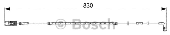 Датчик износа колодок передних l=830 для bmw 7 e65 3.0/3.3/3.6/4.4/3.0d/3.9d/4.4d 01 Bosch 1987473043