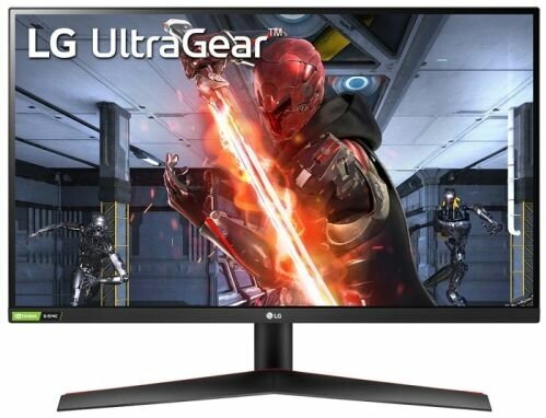 Монитор 27" LG 27GN800-B 2560х1440, 144Hz, 1 ms, 178°/178°, 350cd/m2, 1000:1, IPS, 2*HDMI, DP, Pivot, Tilt, Swivel, black-red