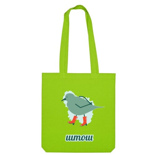 Сумка шоппер Us Basic, зеленый сумка птичка штош белый