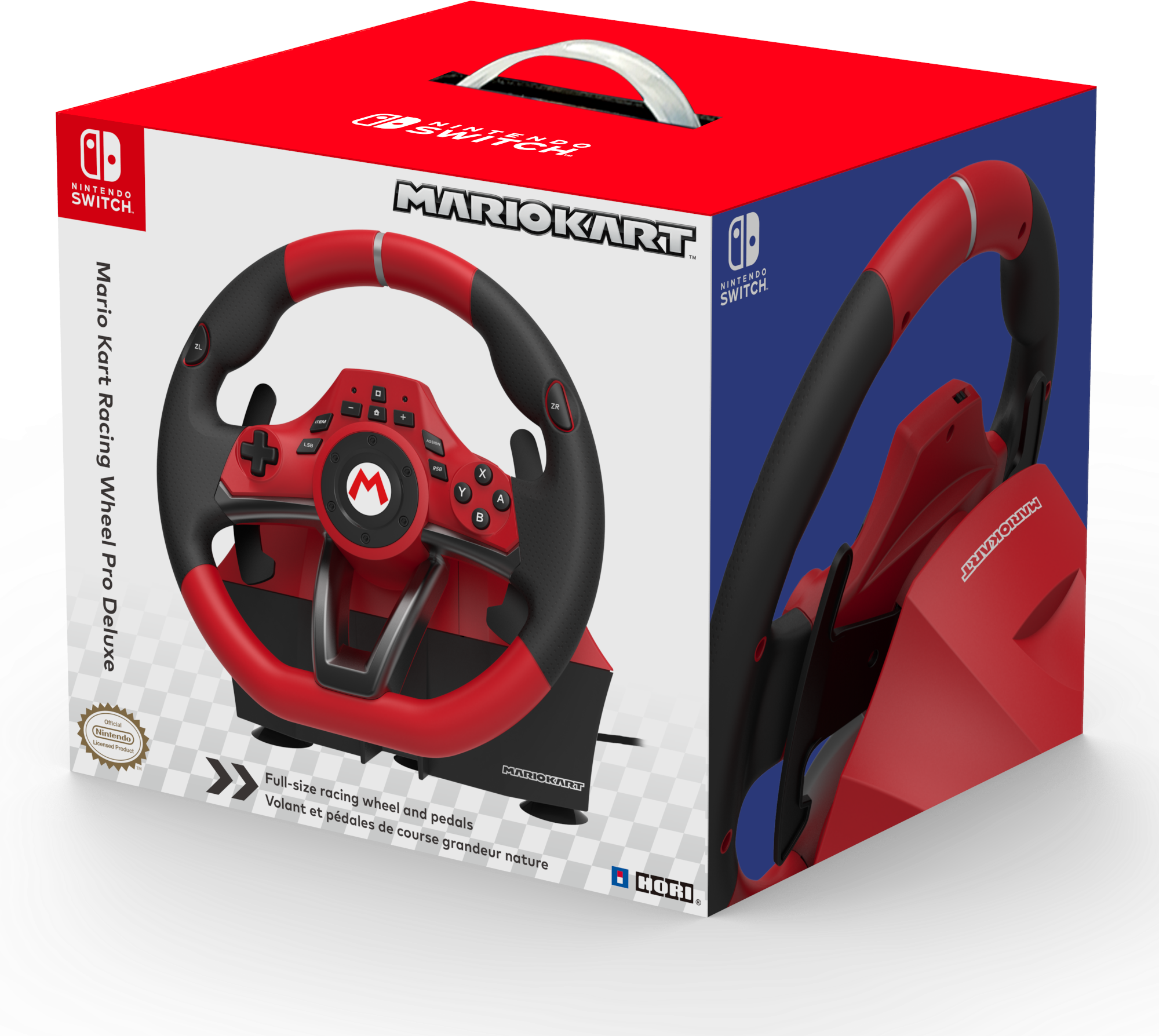 Hori Руль HORI (NSW-228U) Mario Kart Racing Wheel Pro Deluxe, черный/красный