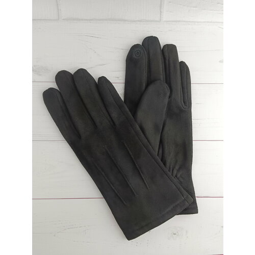 Перчатки трикотажные мужские зимние теплые цвет; черный размер 12