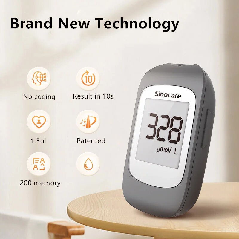 Монитор мочевой кислоты с ланцетом и тест-полоски, kit meter-50pcs — фото 1