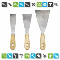 Предназначен для заделки швов и трещин, зачистки поверхности, отделения старых обоев. Стальное полотно. Деревянная лакированная рукоятка.;
  ...