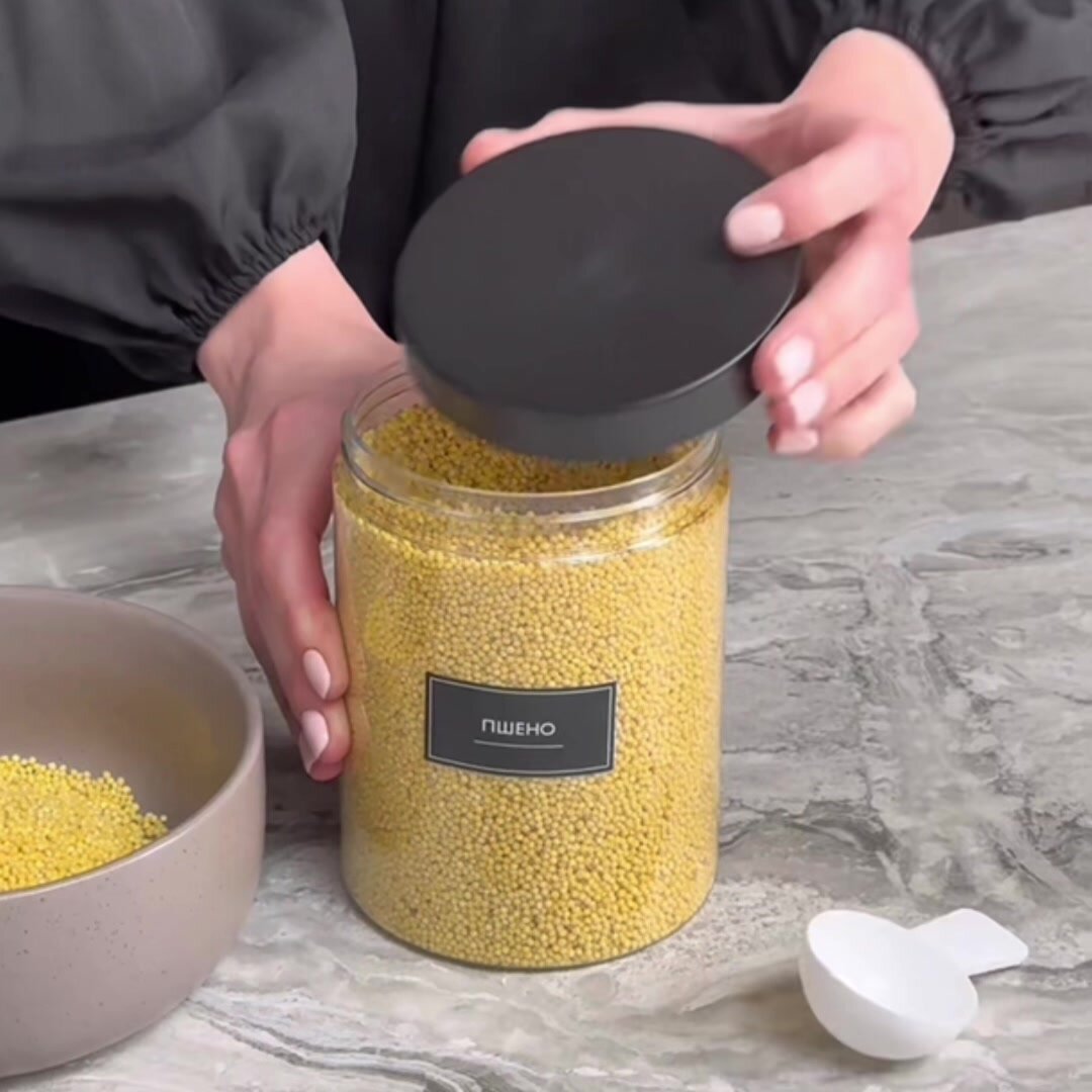 Банки для круп, хранения сыпучих продуктов. Палитра Уюта, 24 шт, контейнер для специй и спагетти — фото 1