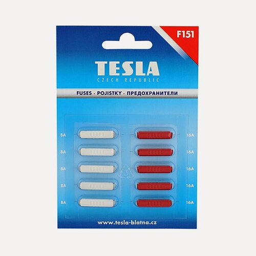 Изображение товара Предохранители цилиндрические F151 набор (8А-5шт.16А-5шт) "TESLA"