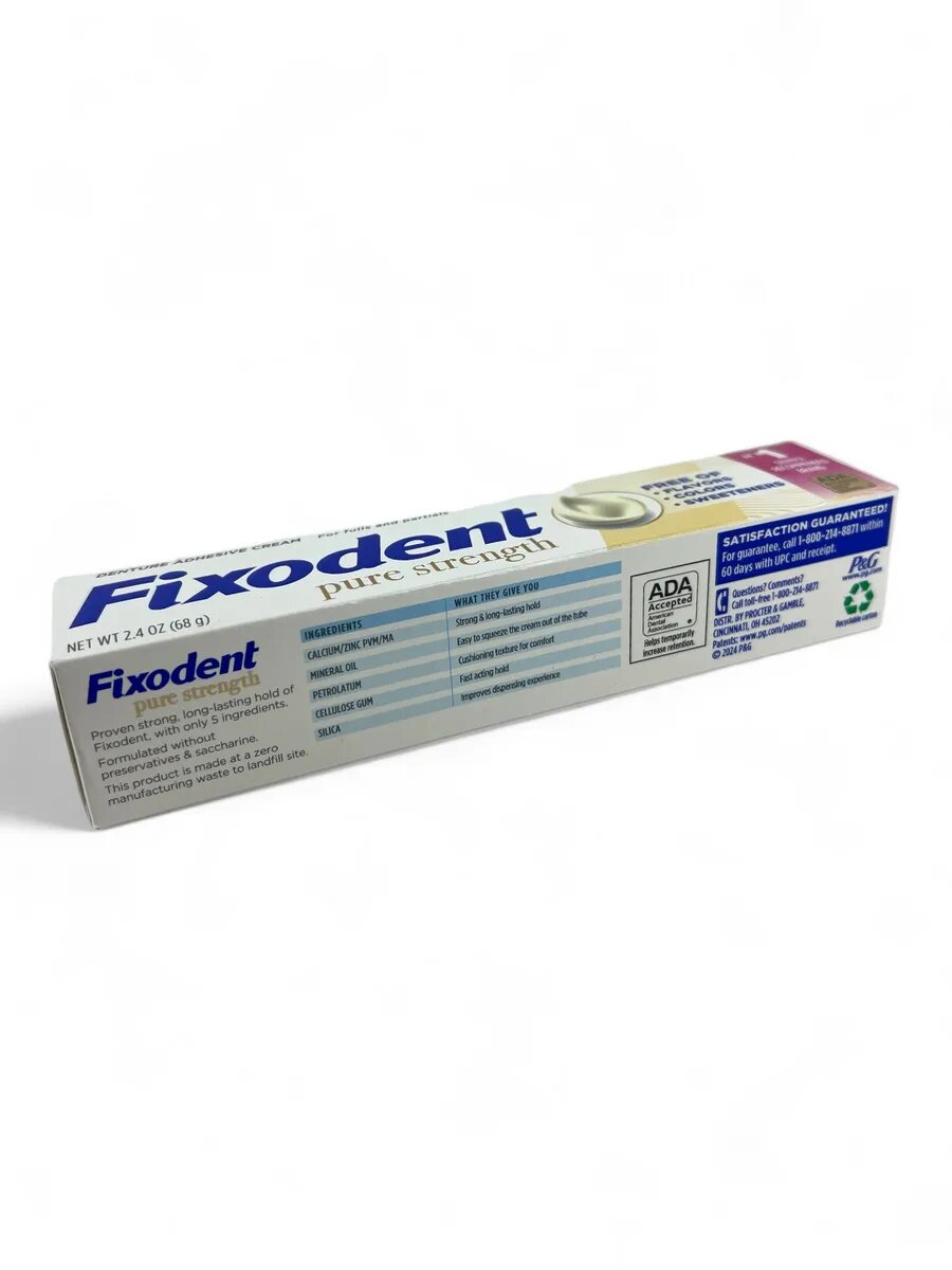 Картинки Клей для фиксации протезов Fixodent, Pure Strength, Strong, 68 г