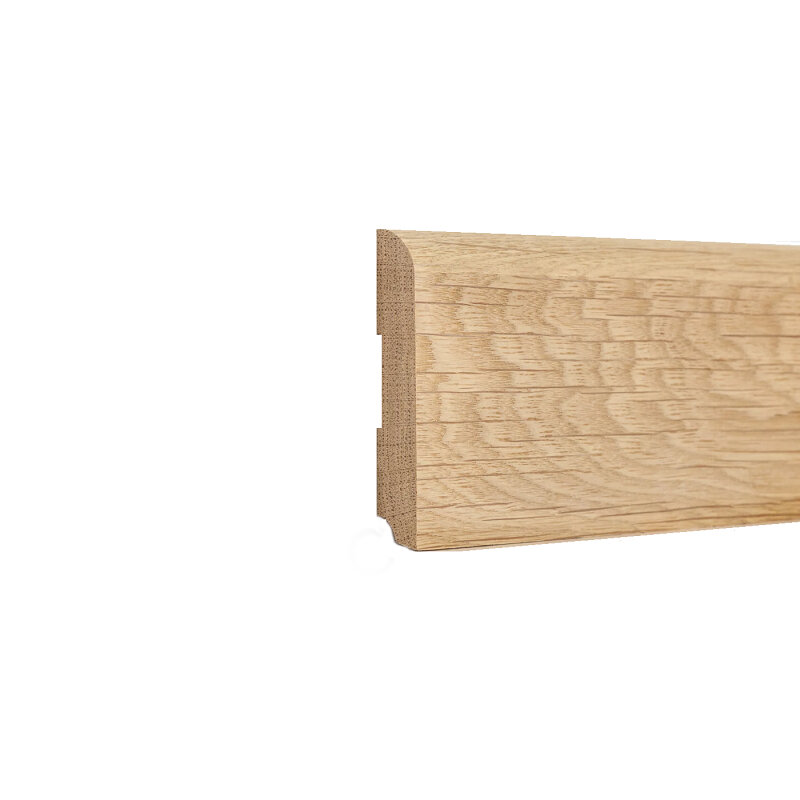 Плинтус напольный Евро, гладкий прямой 30х80х3000 мм, деревянный