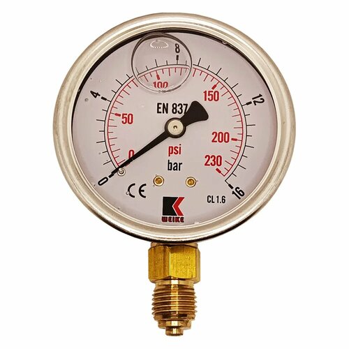 Манометр гидравлический виброустойчивый аркаим WKP1007 на 16 бар, 63 мм, G 1/4