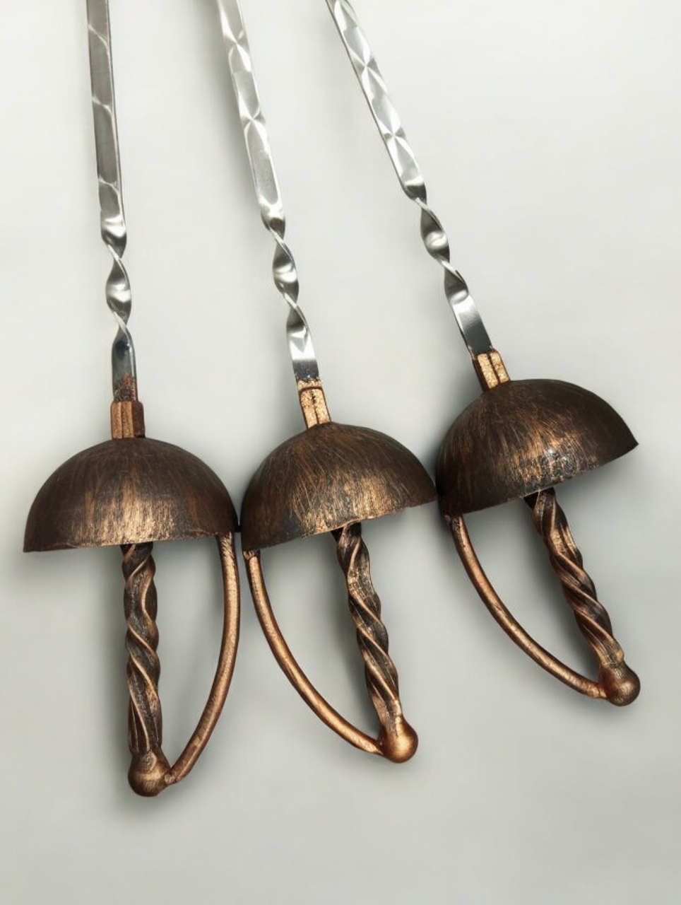 Шампур Шпага с кованой ручкой, рабочая поверхность 45 см, сталь, плоский, толщина 0.3 мм — фото 1