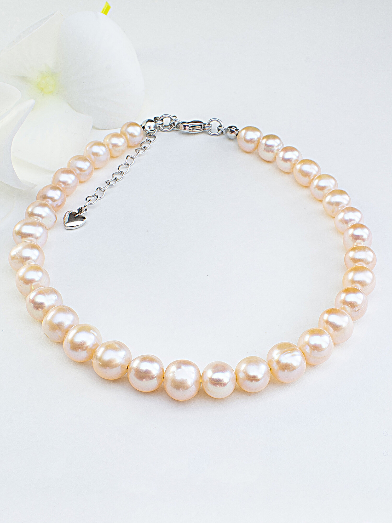 Браслет JEWELRY A VENTO, жемчуг пресноводный культивированный, 1 шт., размер 15 см, размер S, розовый