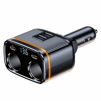 Автомобильное зарядное устройство USB, супербыстрая зарядка, адаптер прикуривателя, 6-портовое зарядное устройство для телефона для автомобиля, постоянный ток 12 В / 24 В, Черный