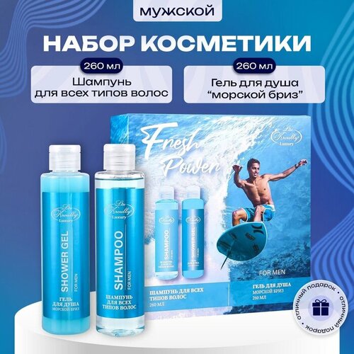 Подарочный набор косметики мужской Liss Kroully шампунь 260 мл гель для душа 260 мл 343₽