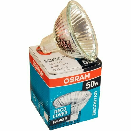 Лампочка OSRAM Decostar 51s 44870 wfl 50w 12v GU5.3 Теплый белый свет 2950К 680Lm галогенная