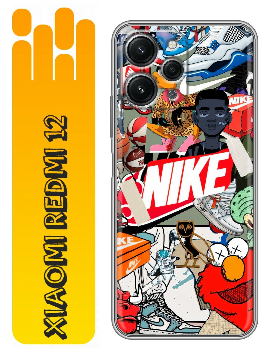Чехол для Xiaomi RedMi 12 с принтом Nike Найк (Сяоми Редми 12)