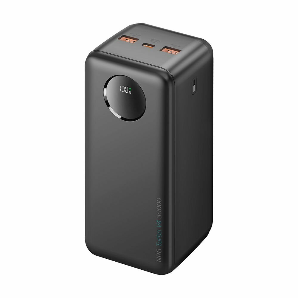 Внешний аккумулятор NRG Turbo V4 30000 мА-ч, дисплей, powerbank черный, Deppa, 33683