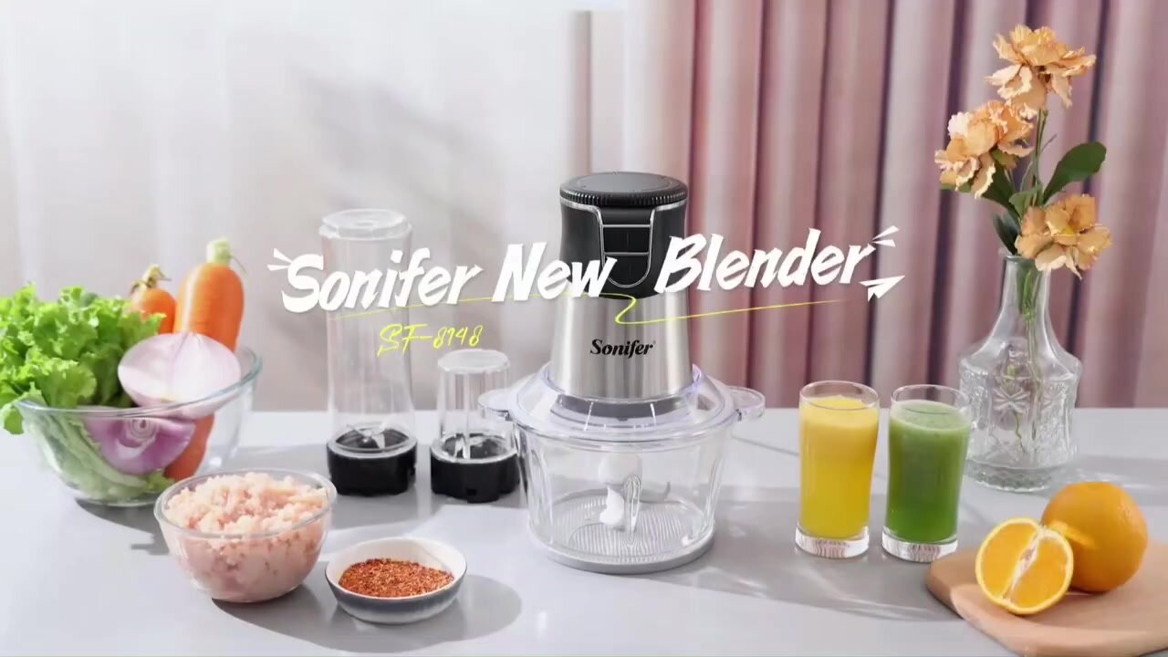 Измельчитель с кофемолки, Sonifer SF-8148, 1.8л, 2 скорости, с насадками, автоблокировка — фото 1