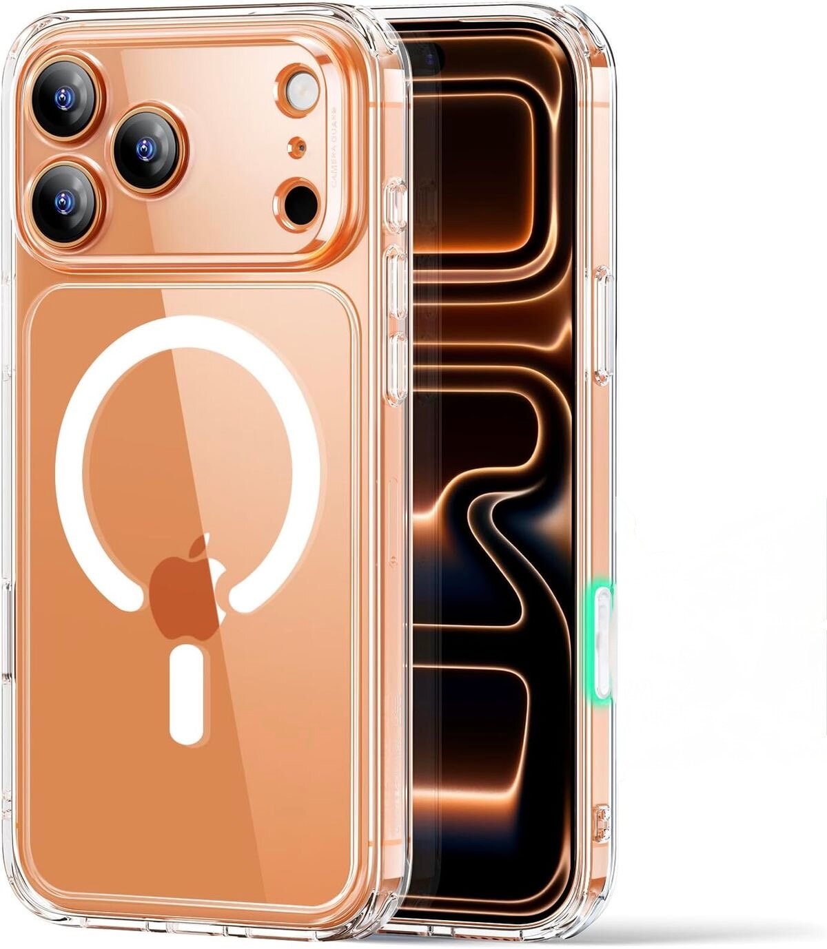 Магнитный силиконовый защитный чехол MagSaf | Для 17 Pro Max | Прозрачный