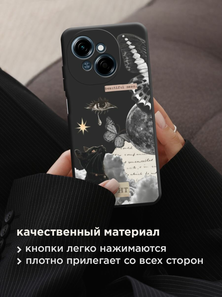 Чехол на Tecno Spark Go 1/Tecno POP 9 / Техно Спарк Го 1/Техно ПОП 9 с принтом "midnight collage" — фото 1