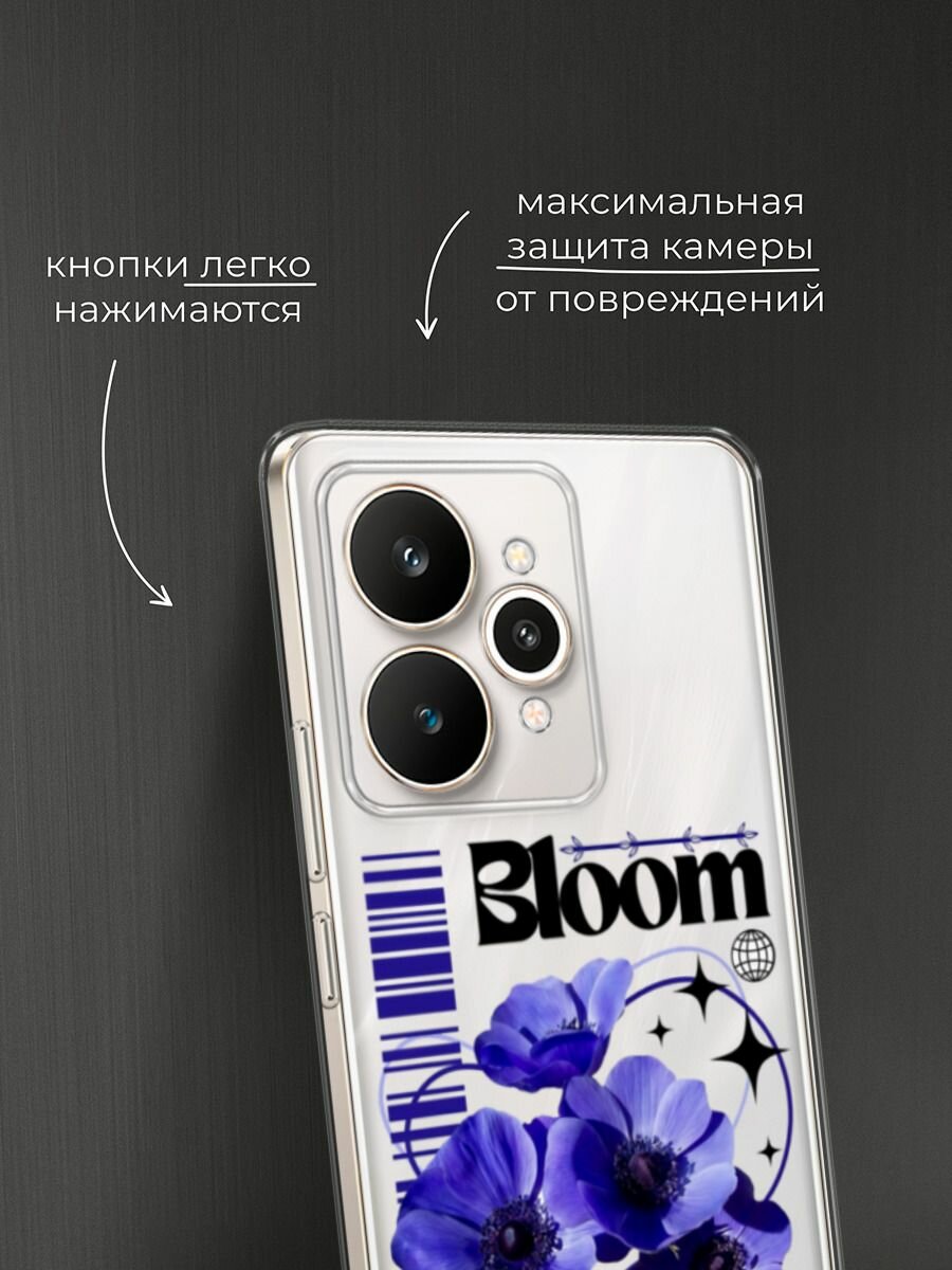 Чехол на Realme 15 / Реалми 15 с принтом "Завораживающие анемоны", прозрачный — фото 1