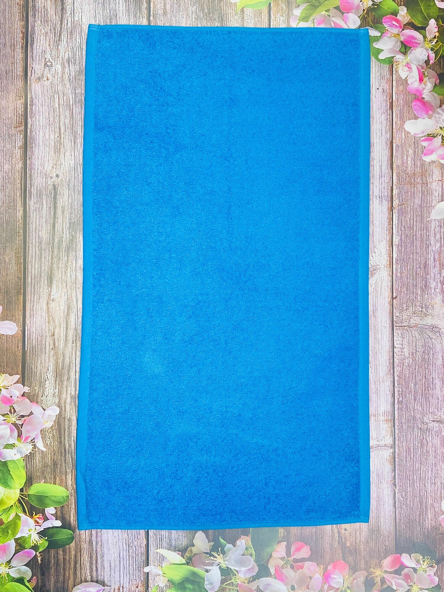 Полотенце махровое ручное, кухонное, для рук и лица, для посуды, в подарок Голубое 30*60 см 400 г/м2