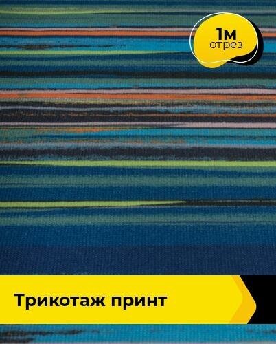 Ткань для шитья и рукоделия Трикотаж принт 1 м * 155 см, мультиколор 011